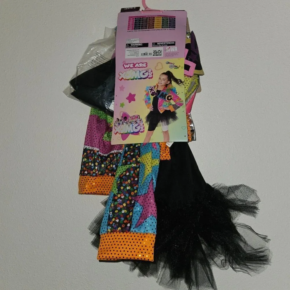 NEW Jojo Siwa XOMGPOP Halloween Costume Girls S 6/6X Jacket Skirt Shorts Rubie's
